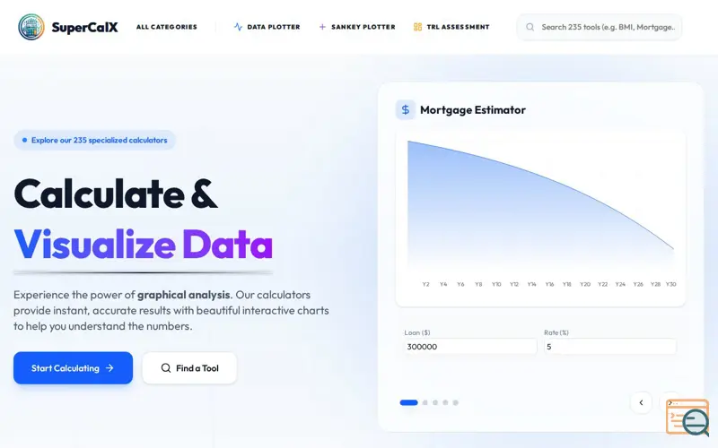 Screenshot of SuperCalX