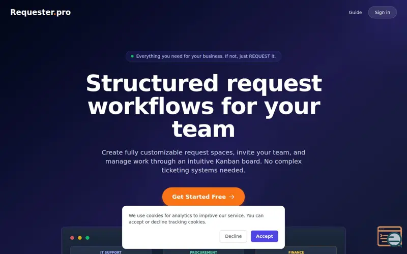Screenshot of Requester.pro