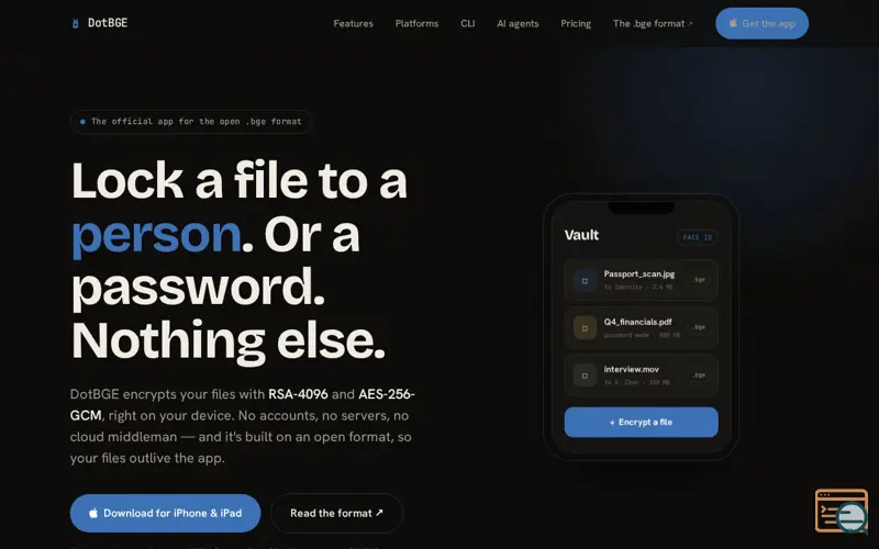 Screenshot of DotBGE