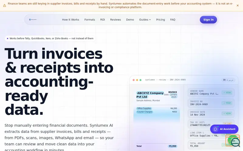 Screenshot of Synlumex AI