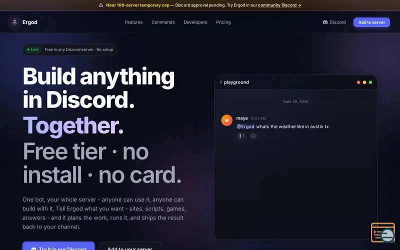 Screenshot of Ergod