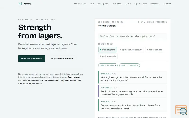 Screenshot of Nacre - AI Context Layer