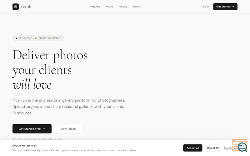 Screenshot of PicsHub