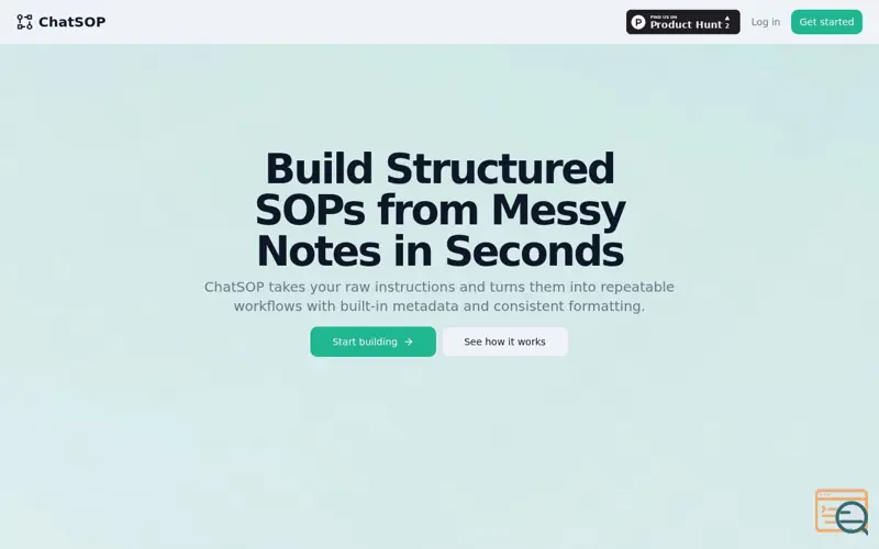 Screenshot of ChatSOP