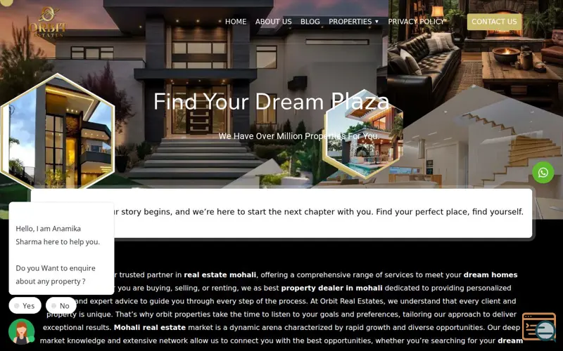 Screenshot of Mohali Real Estate, a launch using LiteSpeed Web Server