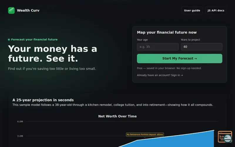 Screenshot of Wealth Curve