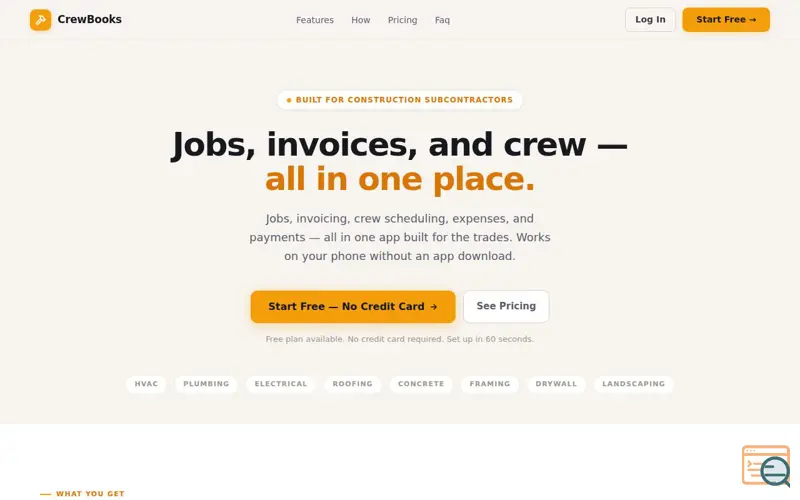 Screenshot of CrewBooks
