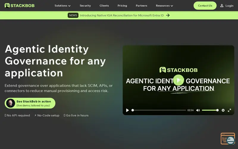 Screenshot of StackBob.ai, a launch using Plyr