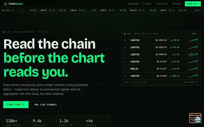 Screenshot of On-Chain Quant Strategies, Delivered, a launch using Jupiter