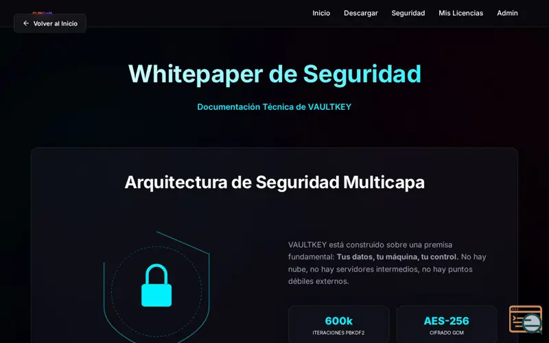 Screenshot of VAULTKEY