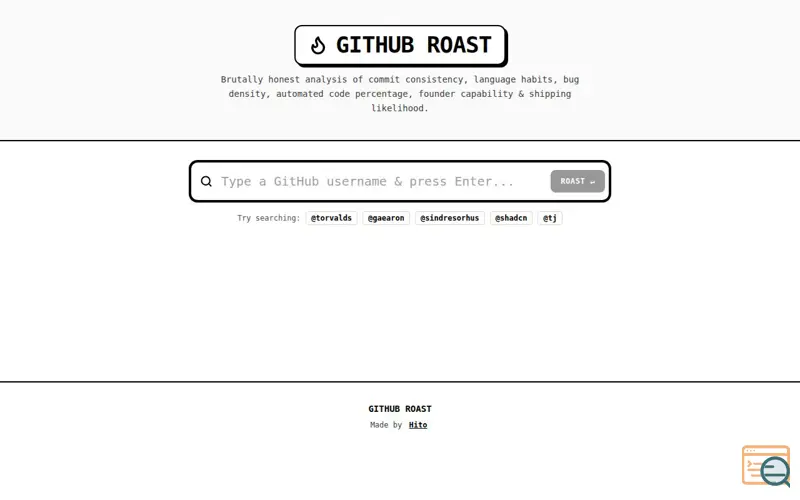 Screenshot of Gitroast-kappa