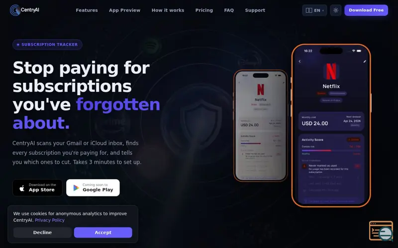 Screenshot of CentryAI