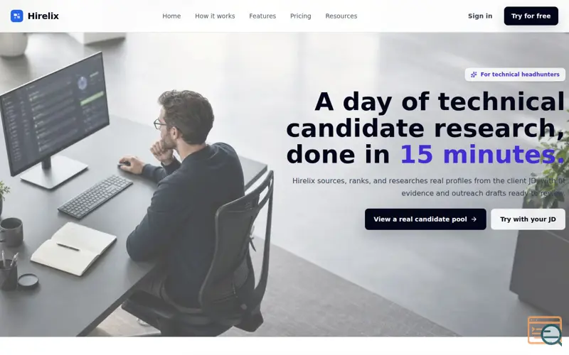 Screenshot of Hirelix