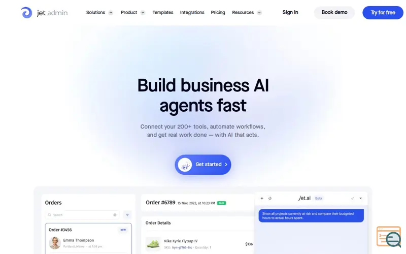 Screenshot of  Jet AI Agents