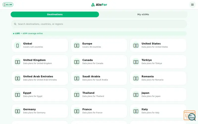 Screenshot of AloFor