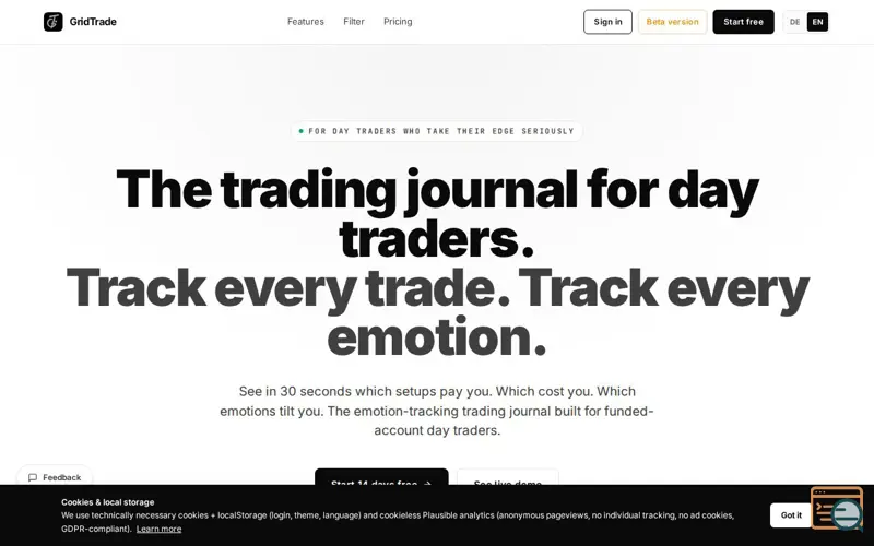 Screenshot of GridTrade
