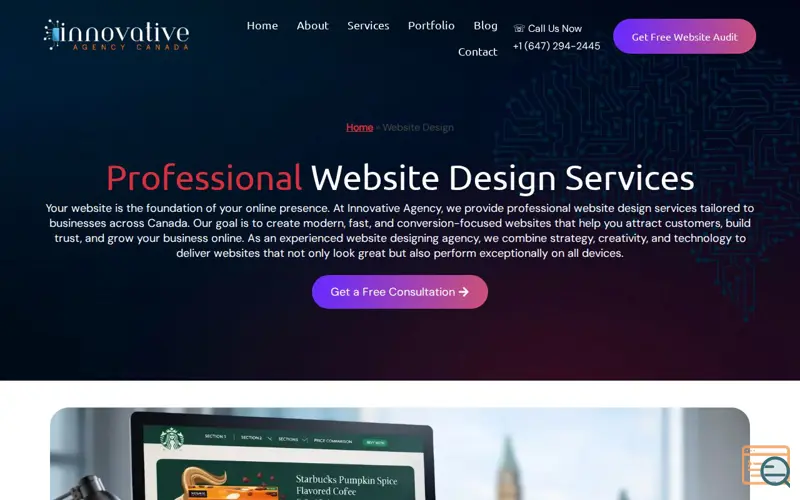 Screenshot of Innovative Agency Canada
