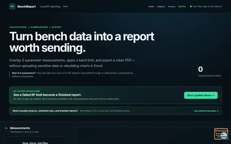 Screenshot of BenchReport
