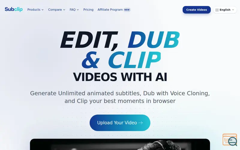 Screenshot of AI Video Editor Subtitles and Dubbing, a launch using Payload