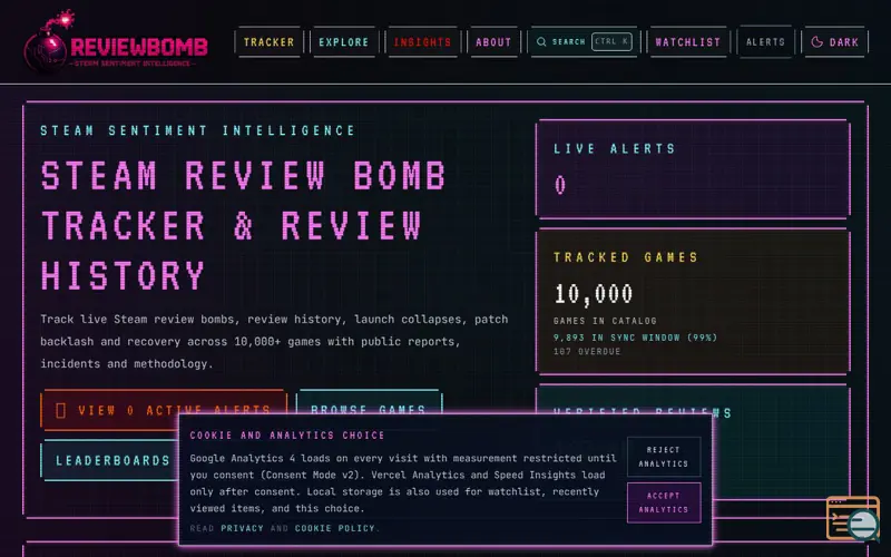 Screenshot of Sweepleague ReviewBomb, a launch using Steam