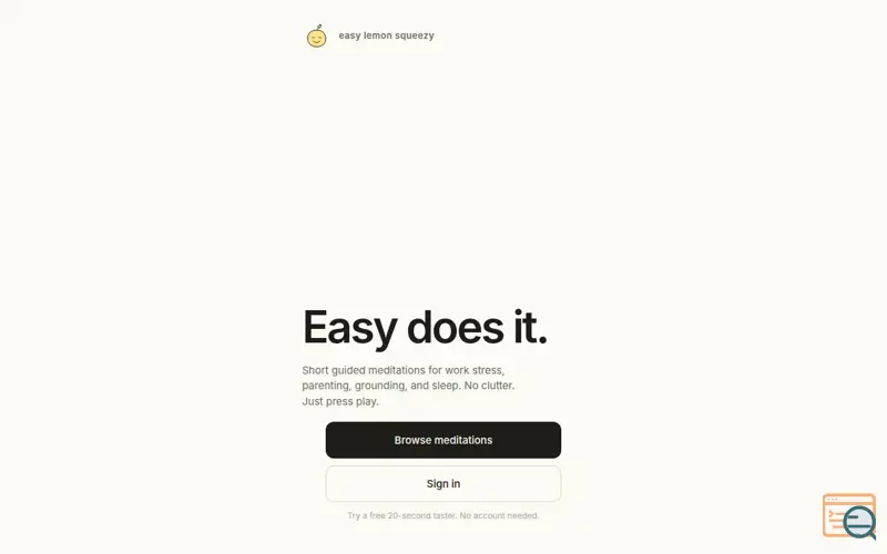 Screenshot of easy lemon squeezy