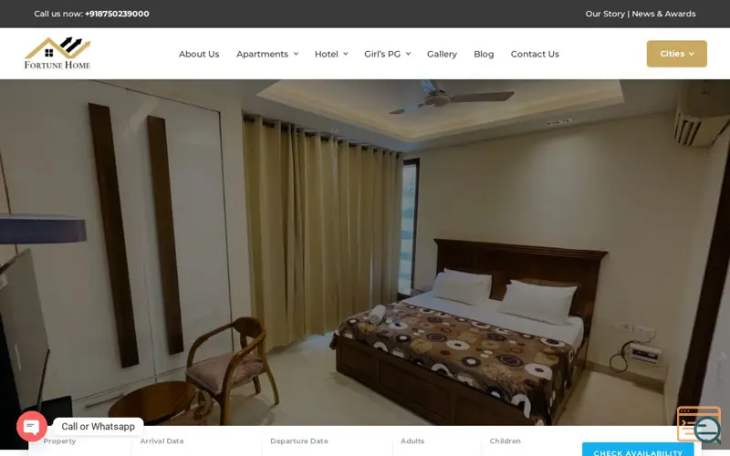 Screenshot of Fortune Home Service Apartment and Hotel
