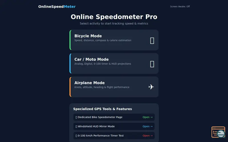 Screenshot of Online Speedometer Pro