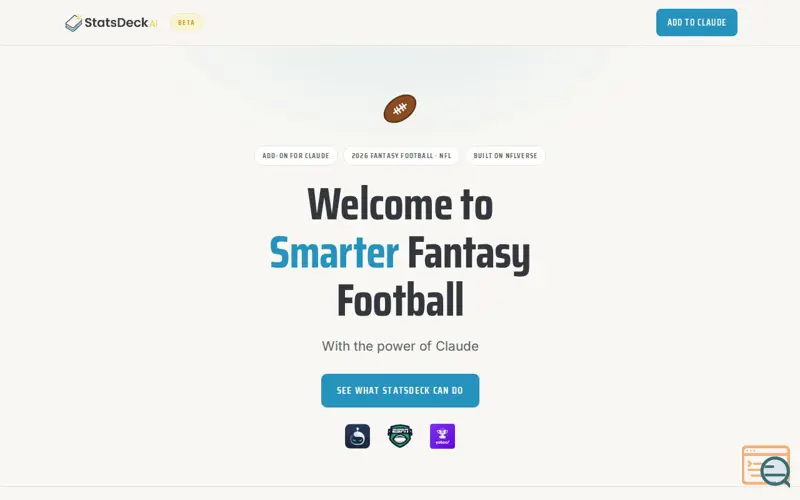 Screenshot of StatsDeck — Smarter Fantasy Football