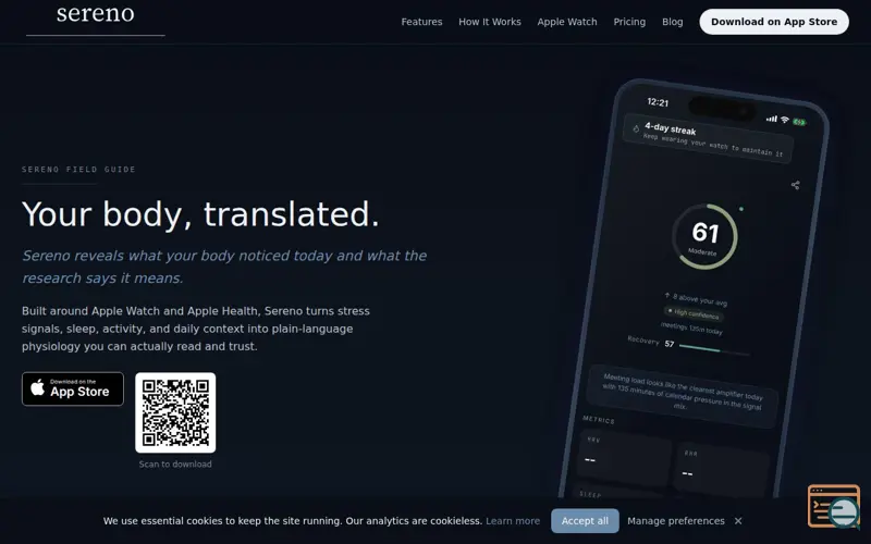 Screenshot of Sereno