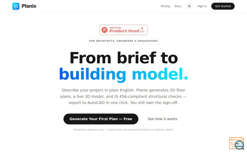 Screenshot of Planix