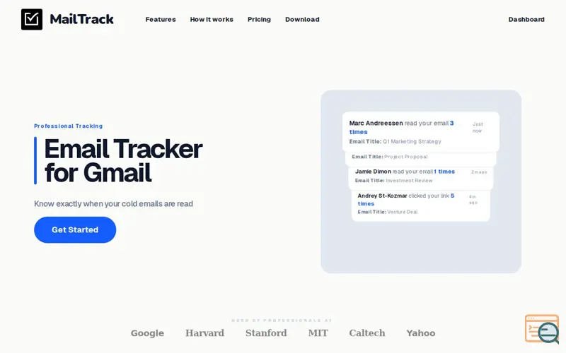 Screenshot of MailTrack