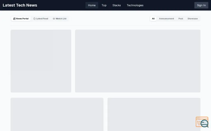 Screenshot of TechStacks