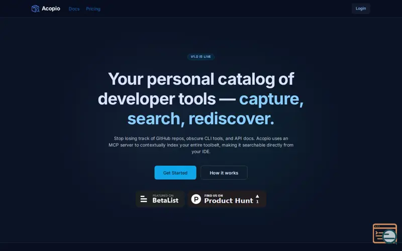 Screenshot of Acopio, a launch using Blazor