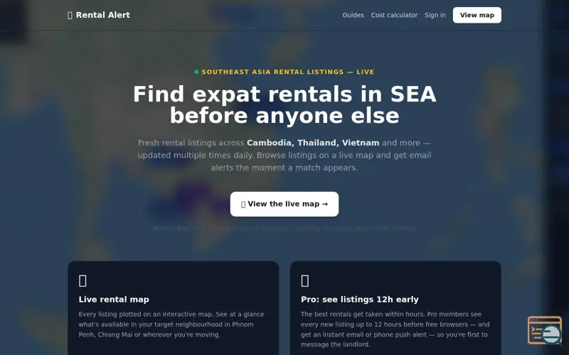 Screenshot of Rental Alert