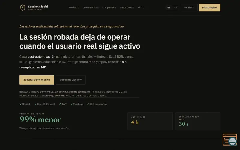 Screenshot of Session Shield -