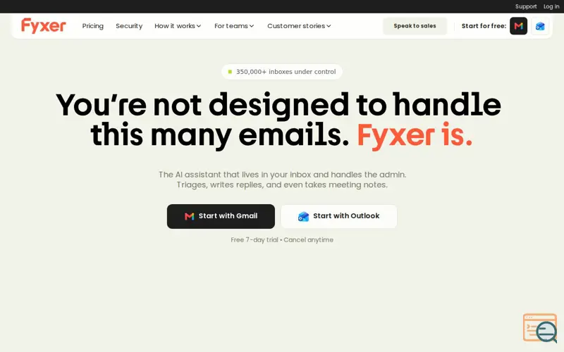 Screenshot of Fyxer