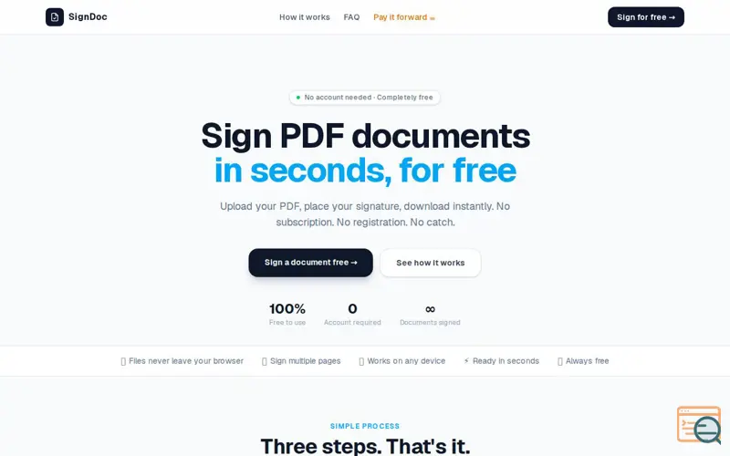 Screenshot of http://digitaldocusign.co.uk/, a launch using PDF.js