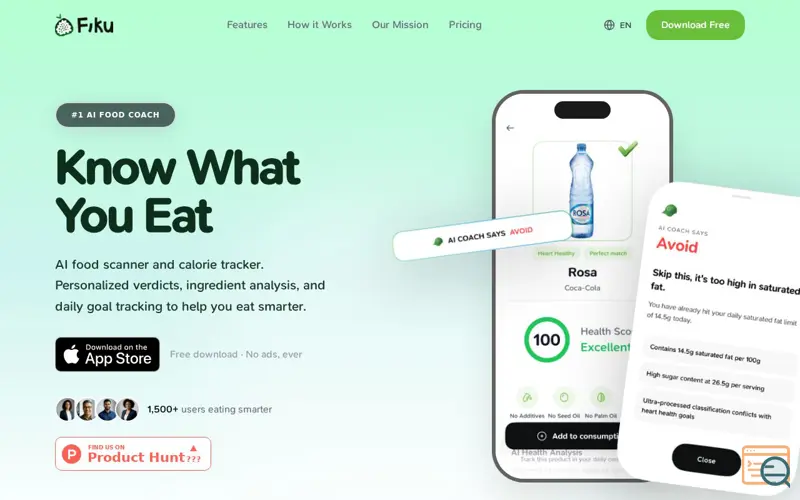 Screenshot of Fiku App