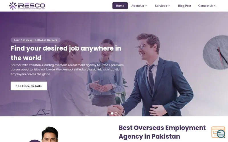 Screenshot of IRESCO