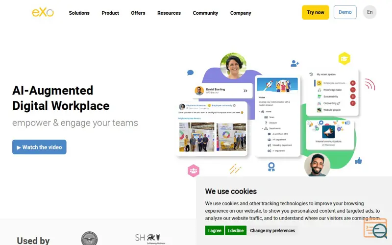 Screenshot of eXo Platform 7.2