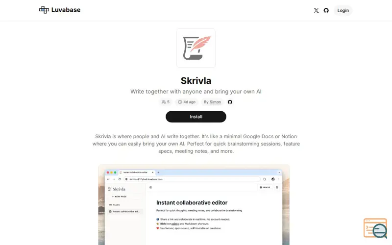 Screenshot of Skrivla Editor