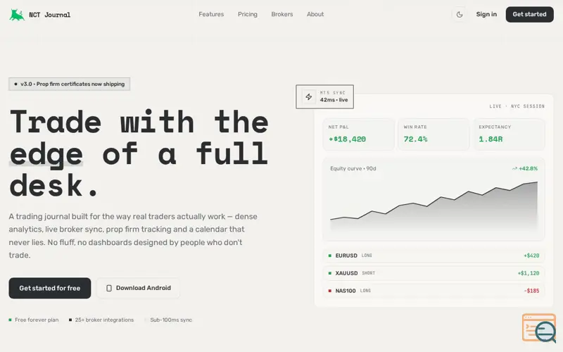 Screenshot of NCT Journal