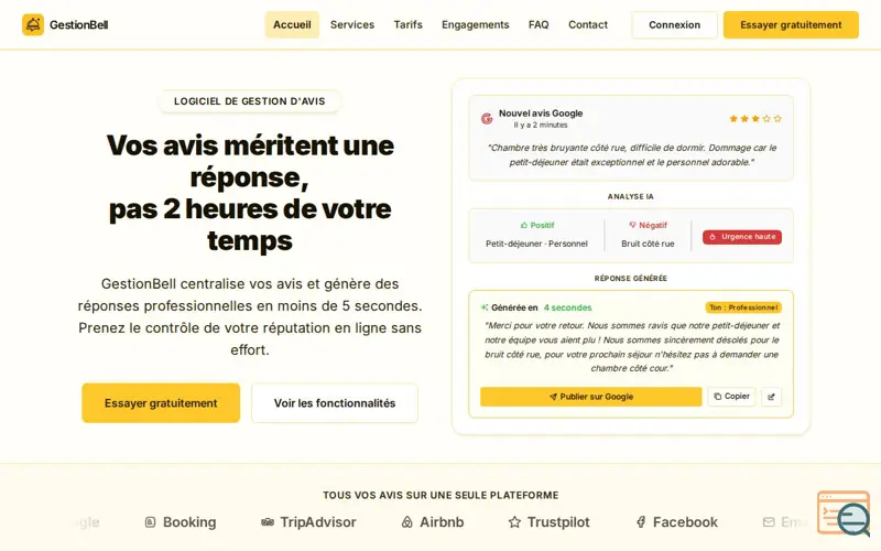 Screenshot of GestionBell