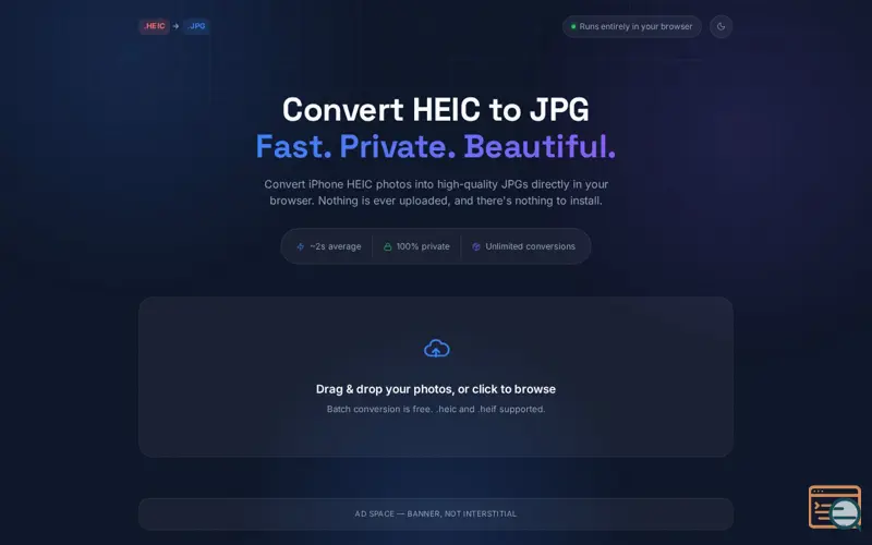 Screenshot of HEIC to JPG Converter