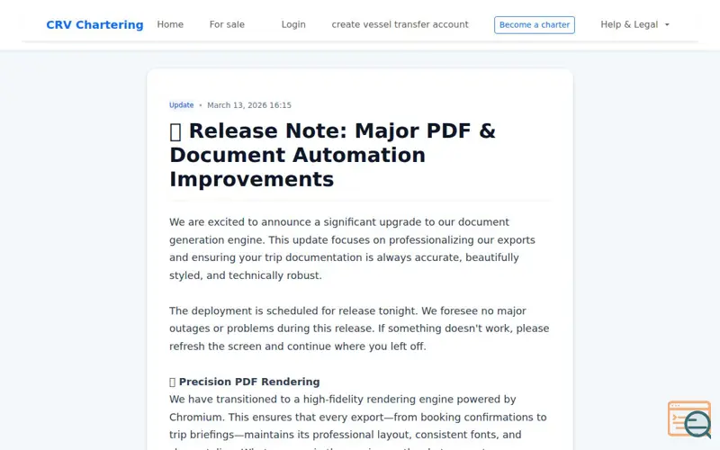 Screenshot of Independent Charter Management