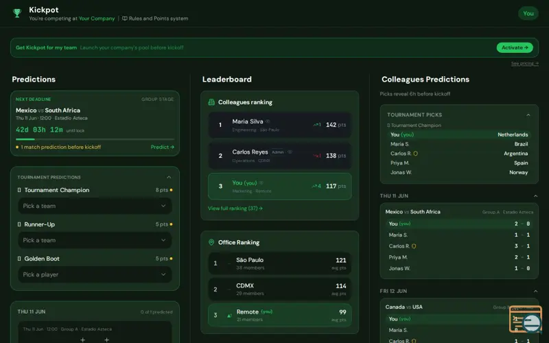 Screenshot of Kickpot