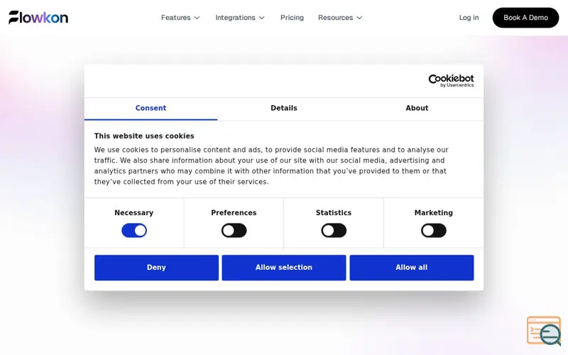 Screenshot of Flowkon