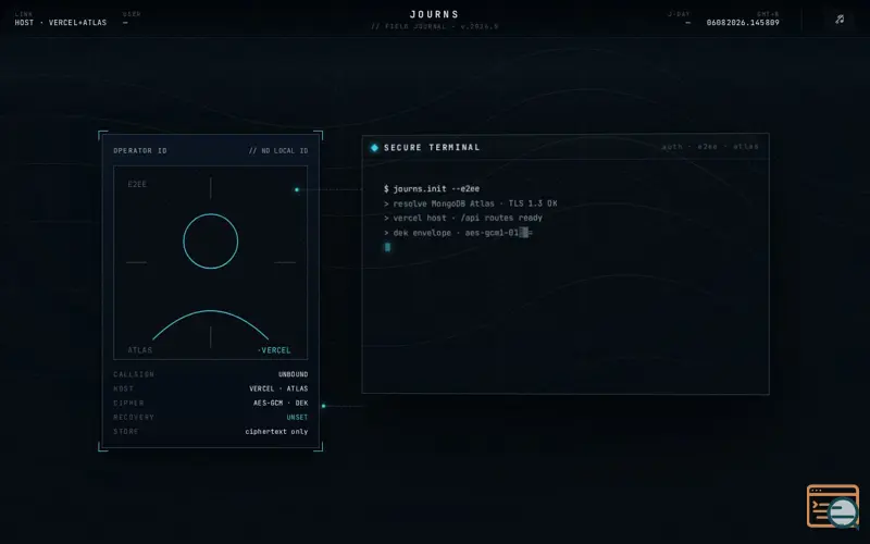 Screenshot of Journs, a launch using Howler.js
