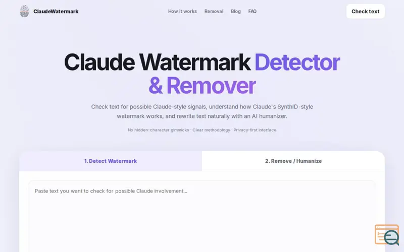 Screenshot of ClaudeWatermark