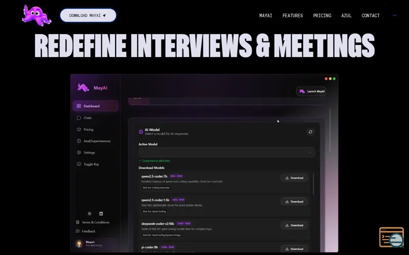 Screenshot of MayAI